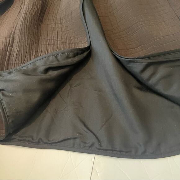 Chico’s Brown W Black Silk Trim Neutral Minimalist Jacket NWOT Size 8 - Picture 9 of 14